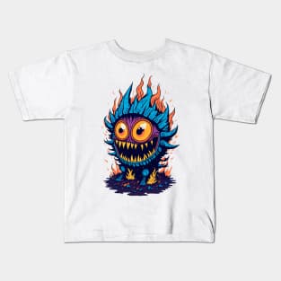 Colorful Creature with Big Eyes Kids T-Shirt